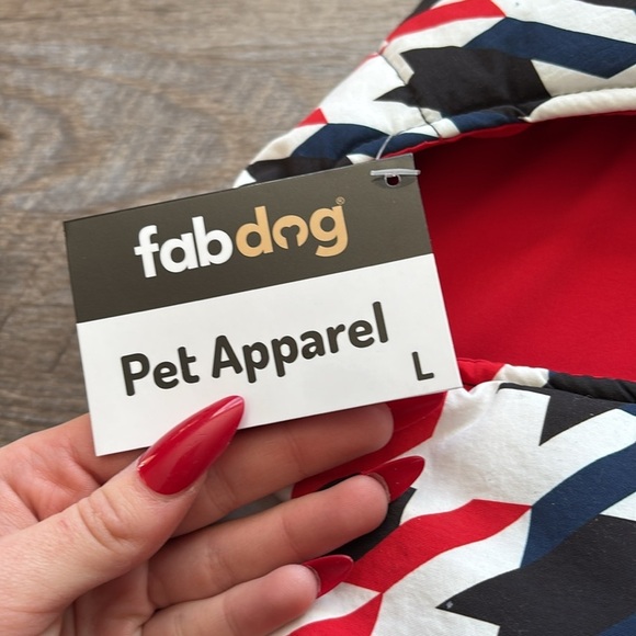 Red blue black white winter dog jacket size large - Picture 4 of 6